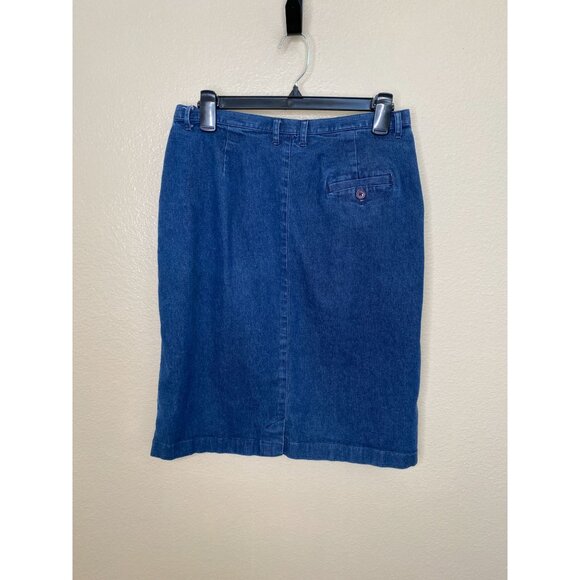 Van Heusen Womens Stretch Denim Pencil Skirt Size 10 Blue Cotton Blend Pockets - Picture 3 of 7
